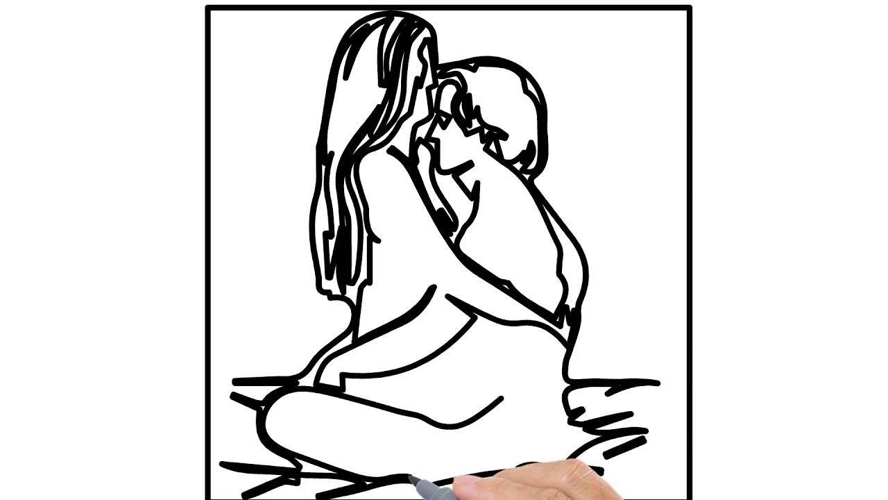 1280x720 new style drawing !! romance on bed !! husband wife hot drawing - Wife Drawing