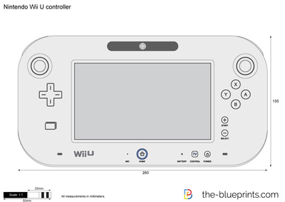400x283 Nintendo Wii U Controller Vector Drawing - Wii Drawing