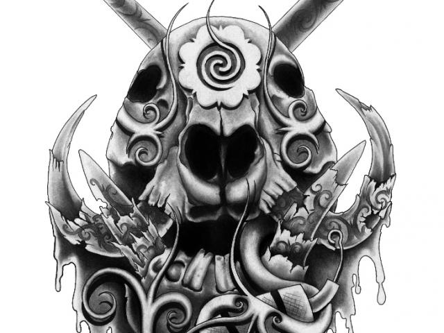 640x480 Skull Clipart Wild Boar - Wild Boar Skull Drawing