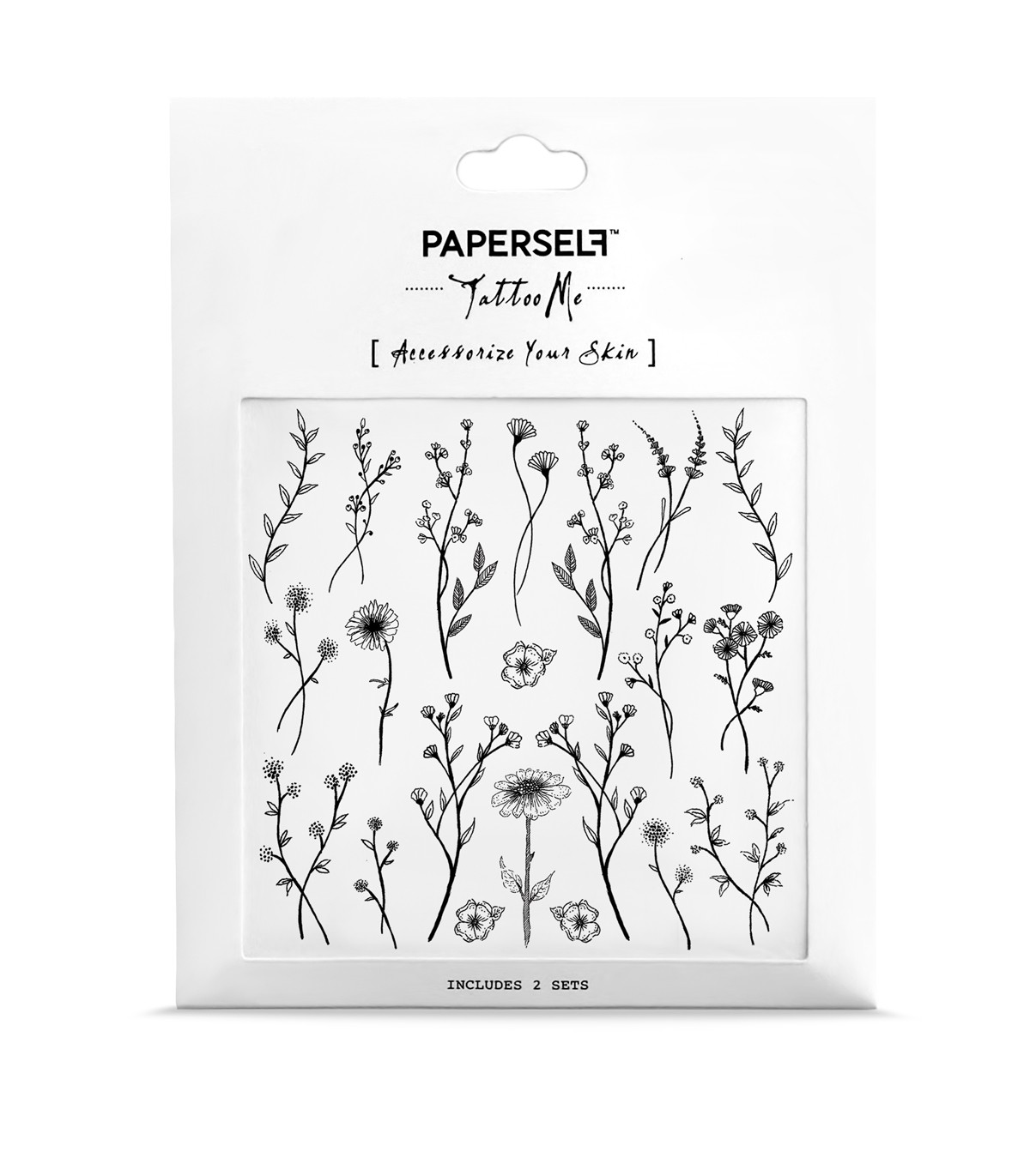 1200x1371 Paperself Wildflower Temporary Tattoo Mini Tattoo We Koko We Koko - Wild Flower Drawing