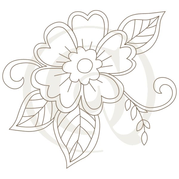 600x600 Rustic Wild Rose Svgdxf Roses Drawing Craft Genesis - Wild Rose Drawing