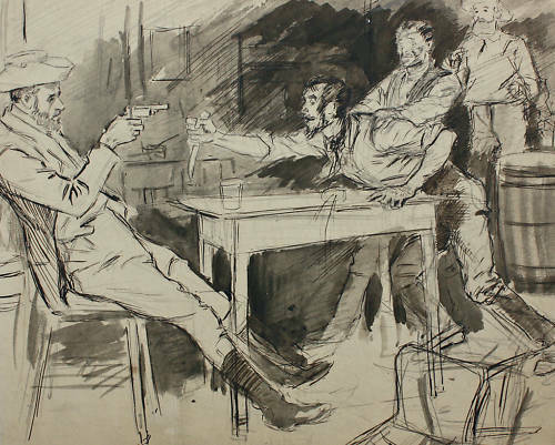 500x401 drawing punch w urquhart american wild west interior ebay - Wild West Drawing