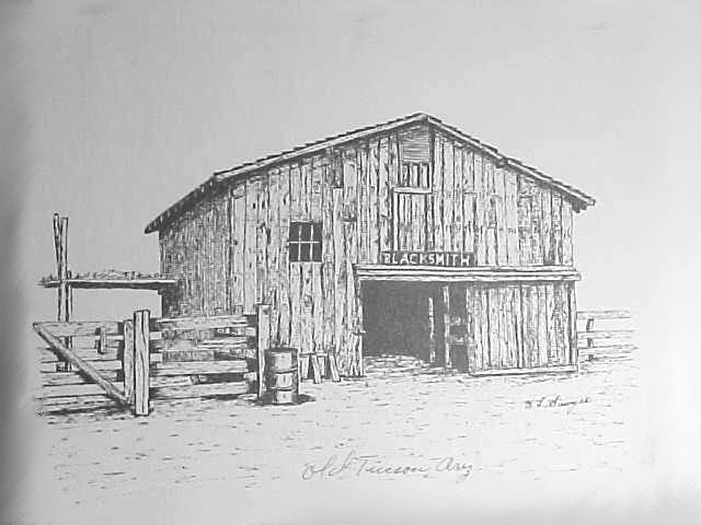 640x480 India Ink Drawings - Wild West Drawing