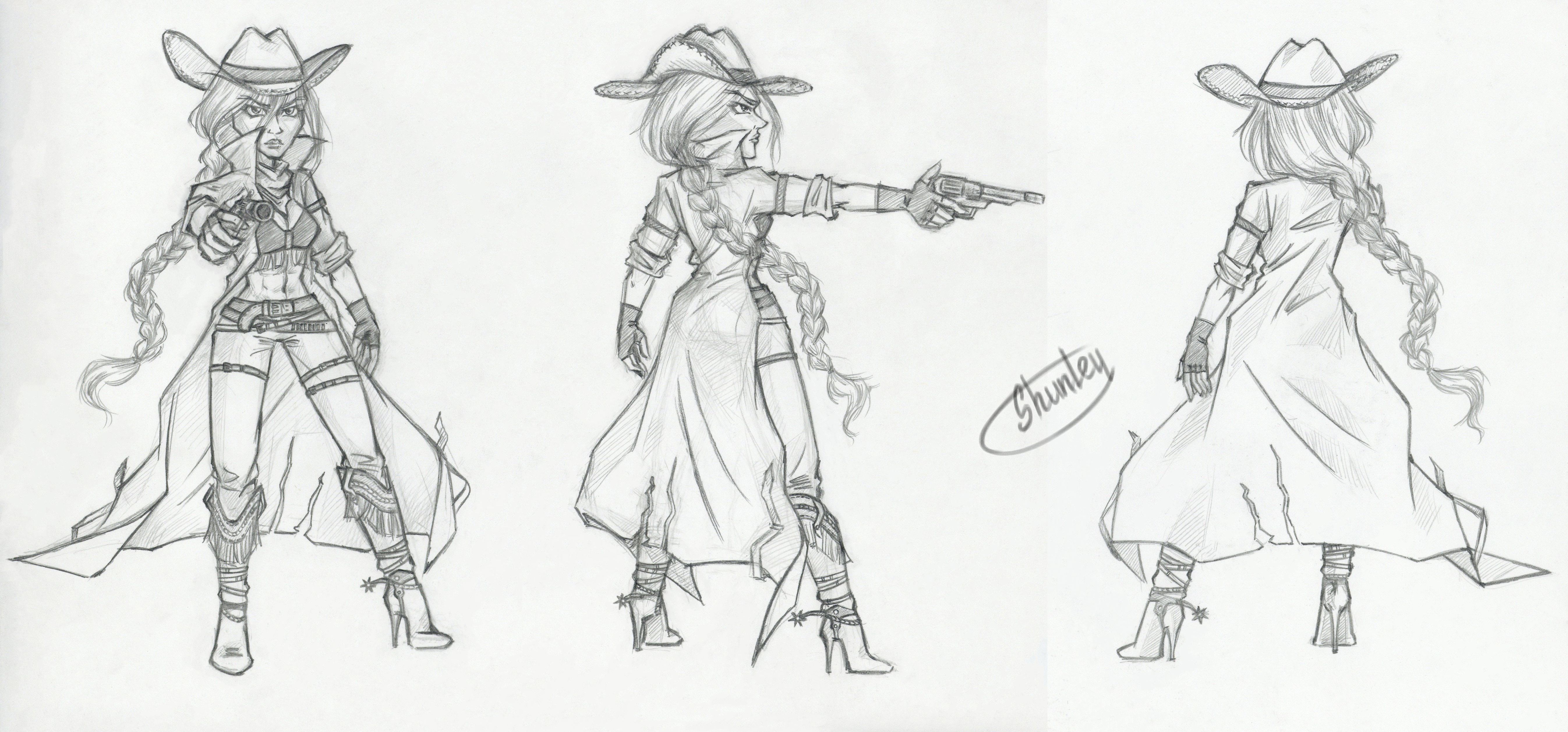 5385x2516 cowgirl drawing wild west for free download - Wild West Drawing