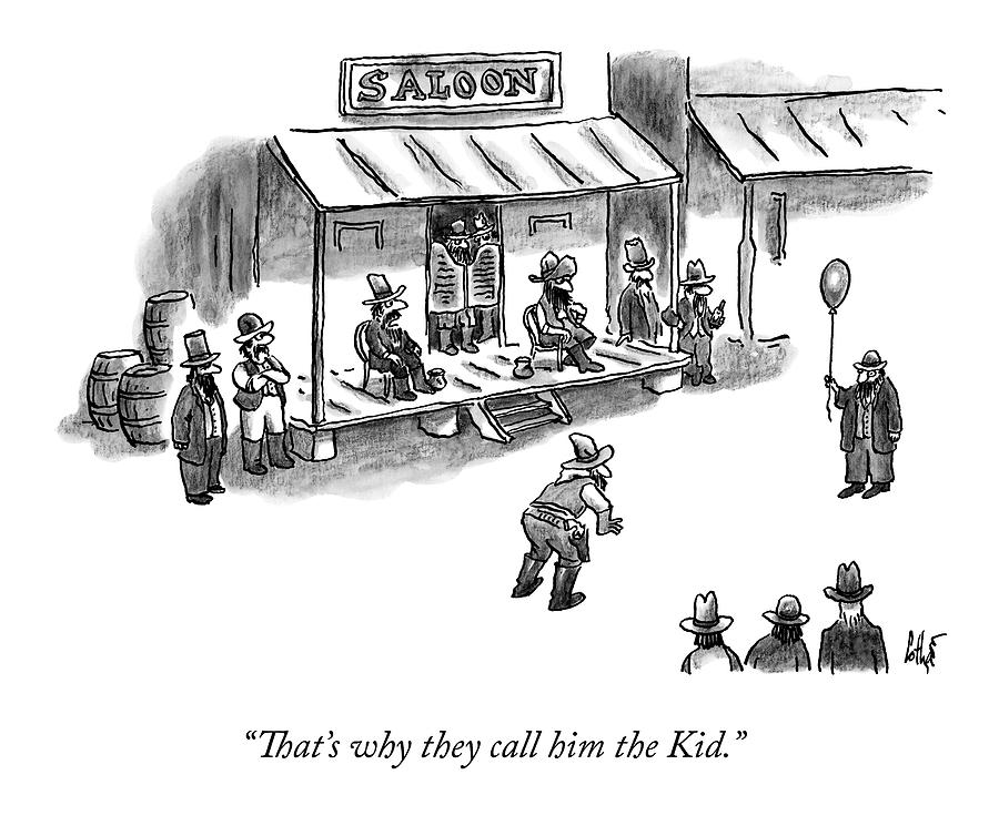 900x754 a man in a wild west town stands in the street drawing - Wild West Drawing