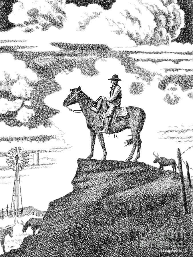 675x900 old west art cowboy gordon punt western drawings for woodburning - Wild West Drawing