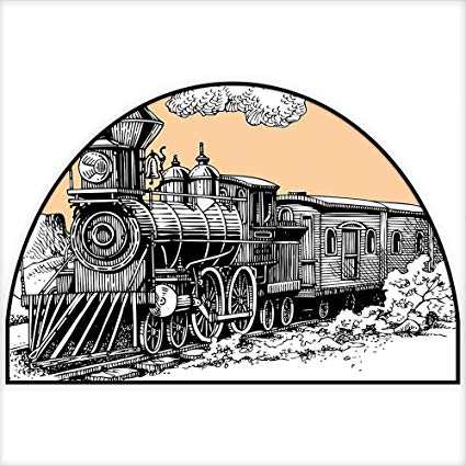 425x425 half round non slip vintage wooden train on rails wild - Wild West Drawing