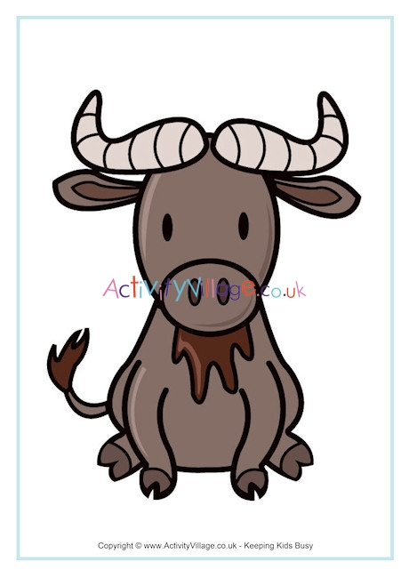 460x650 Wildebeest Poster - Wildebeest Drawing