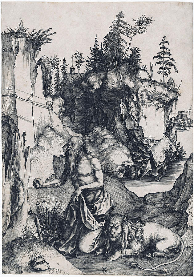 630x900 saint jerome penitent in the wilderness drawing - Wilderness Drawings