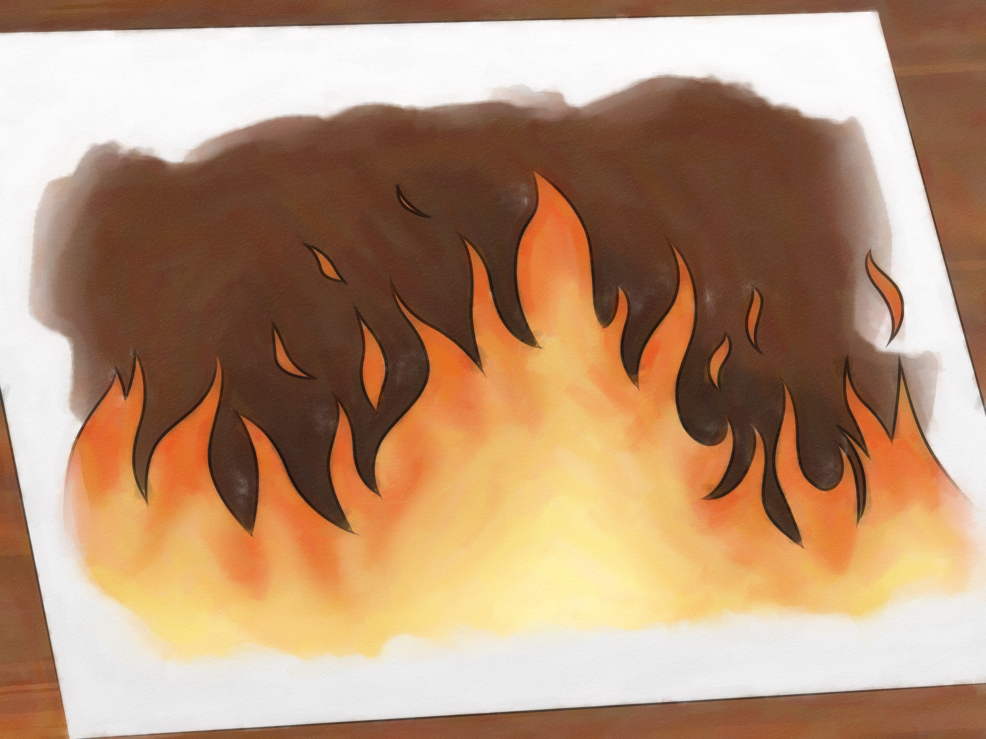 3200x2400 how to draw flames steps - Wildfire Drawing