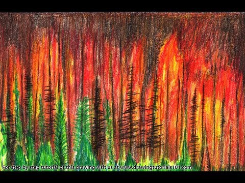480x360 how to draw a forest fire step - Wildfire Drawing
