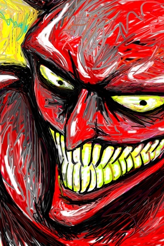 320x480 download wallpaper robot devil, futurama, drawing, smile - Wildfire Drawing