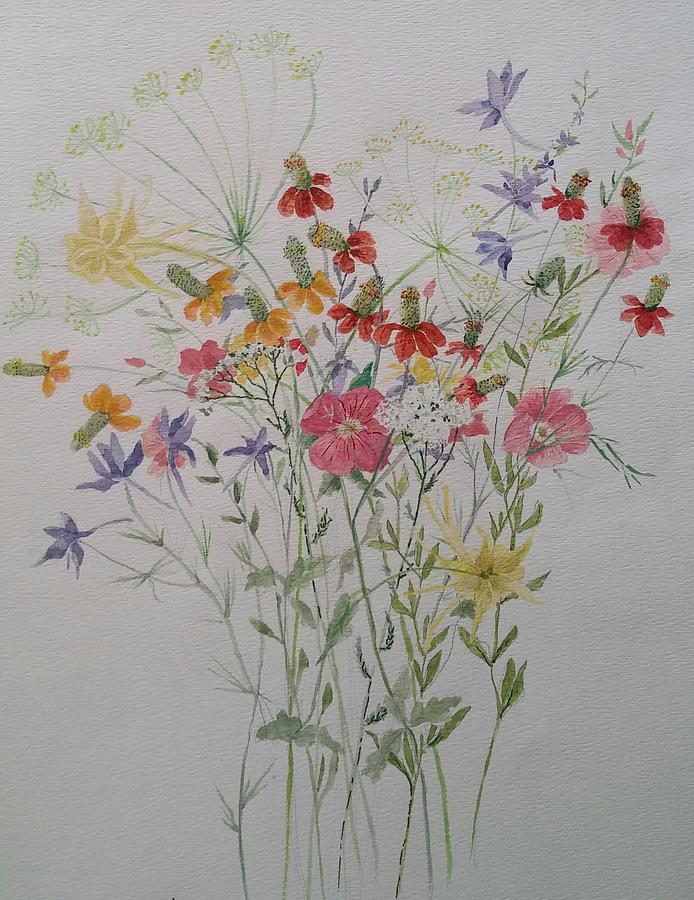 Wildflower Bouquet Drawing at PaintingValley.com | Explore collection ...