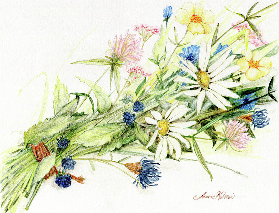 Wildflower Bouquet Drawing at Explore collection