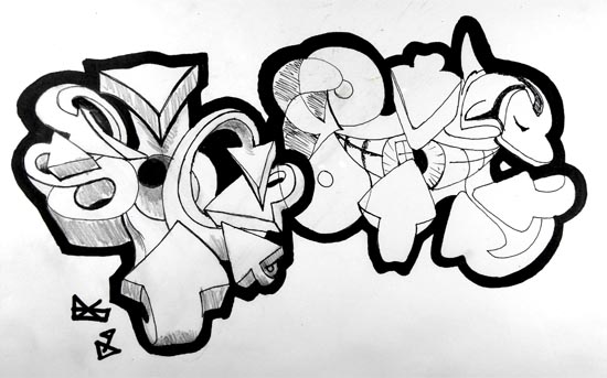 550x343 draw graffiti how to draw - Wildstyle Graffiti Drawing