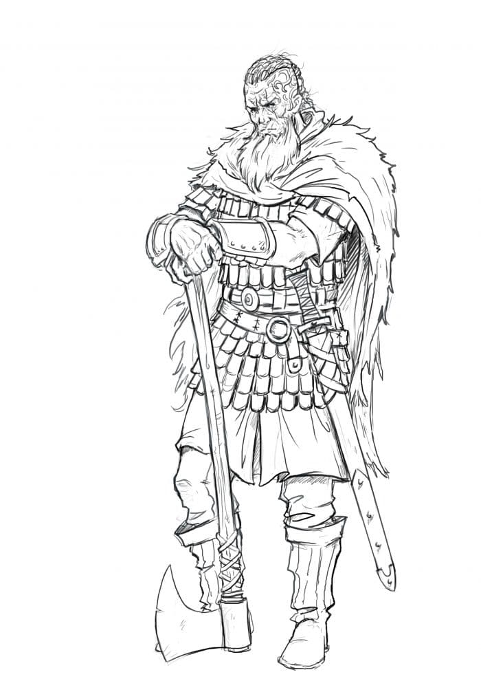 700x990 How To Draw A Viking Easy To Follow Step - Will Drawing