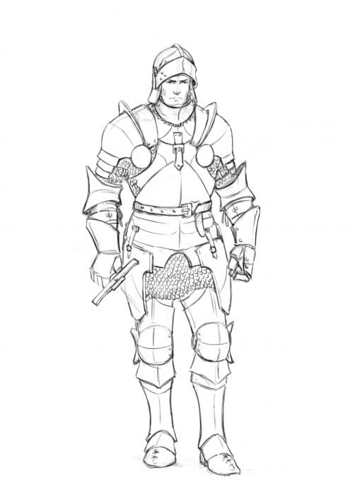 495x700 How To Draw A Knight Step - Will Drawing