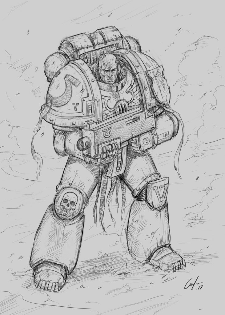 731x1024 How To Draw A Space Marine Step - Will Drawing