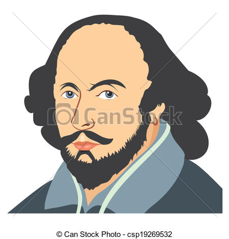 450x470 illustration of william shakespeare on a white background - William Shakespeare Drawing