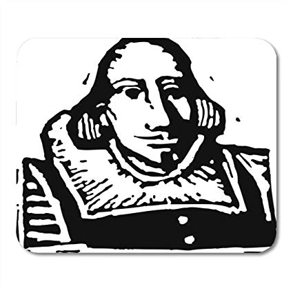 425x425 emvency mouse pads literature culture black and white - William Shakespeare Drawing