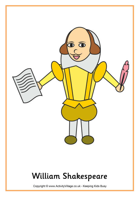 460x650 free shakespeare printables for kids - William Shakespeare Drawing