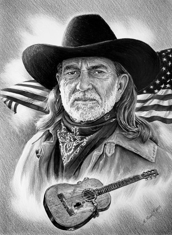659x900 Willie Nelson American Legend Drawing - Willie Nelson Drawing