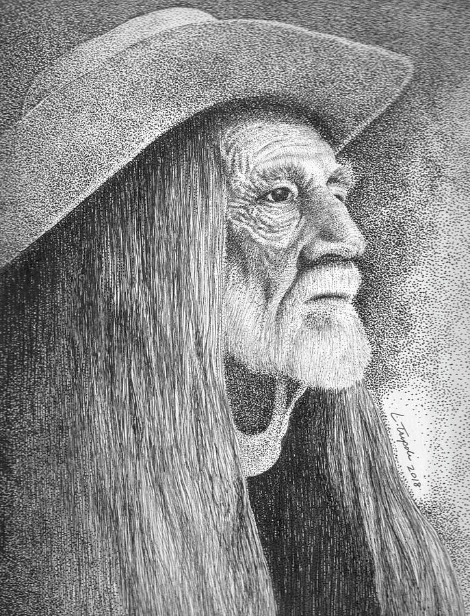 687x900 Willie Nelson Drawing - Willie Nelson Drawing