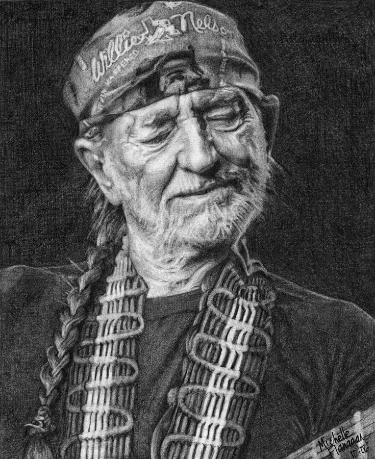 735x900 Willie Nelson Drawing - Willie Nelson Drawing