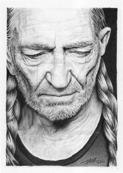 400x563 Willie Nelson Pencil Drawing - Willie Nelson Drawing