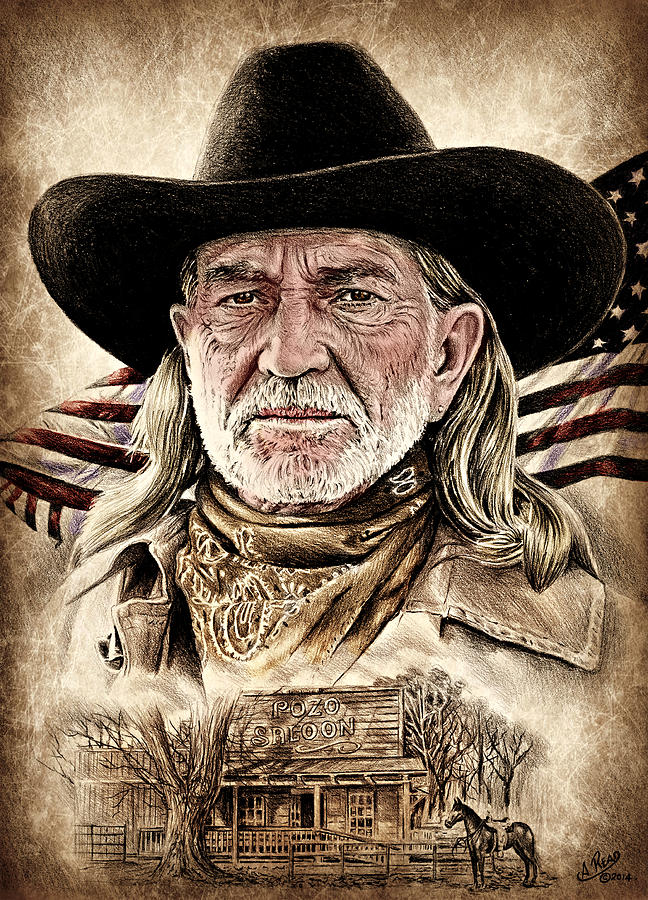 648x900 Willie Nelson Pozo Saloon American West Edit - Willie Nelson Drawing