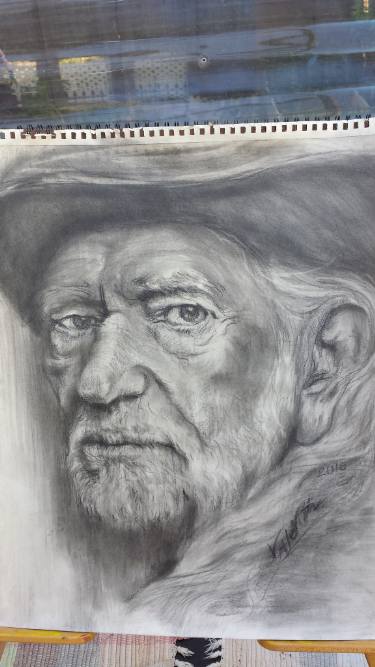 375x667 Willie Nelson The Music Legend Drawing - Willie Nelson Drawing