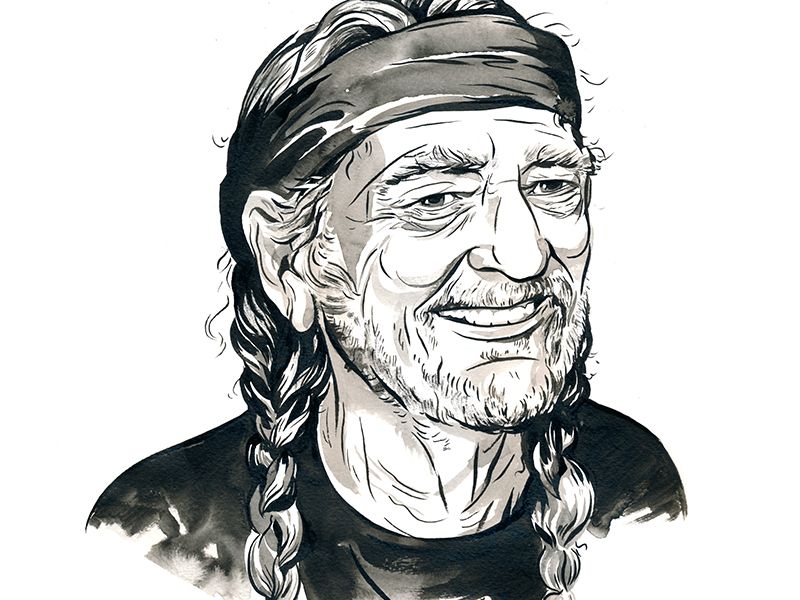 800x600 willie nelson in design illustration illustration art - Willie Nelson Drawing