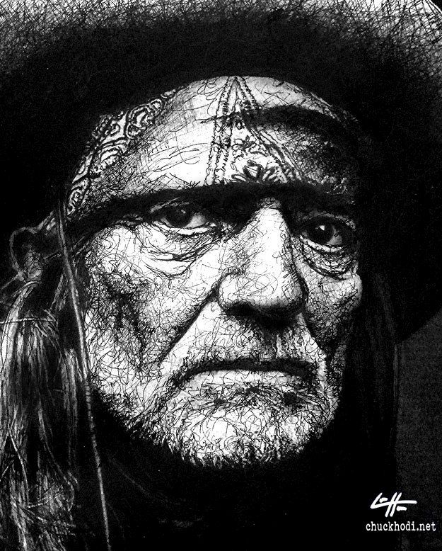 625x778 Print - Willie Nelson Drawing