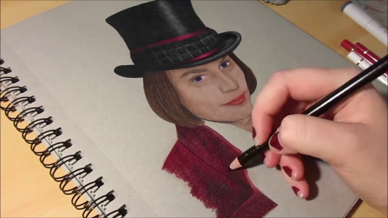 1280x720 johnny depp willy wonka speed drawing - Willy Wonka Drawing
