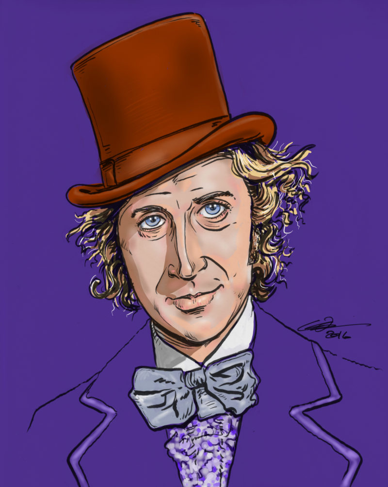 800x1003 willy wonka glenn hughes art illustration - Willy Wonka Drawing