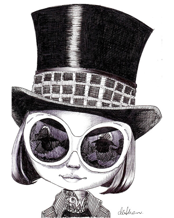 600x750 willy wonka fox and doll baby - Willy Wonka Drawing
