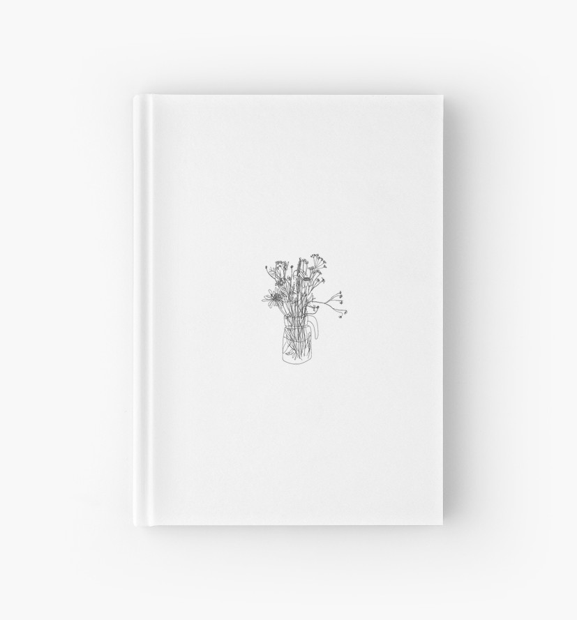827x889 aesthetic flower drawing hardcover journals - Wilted Flower Drawing