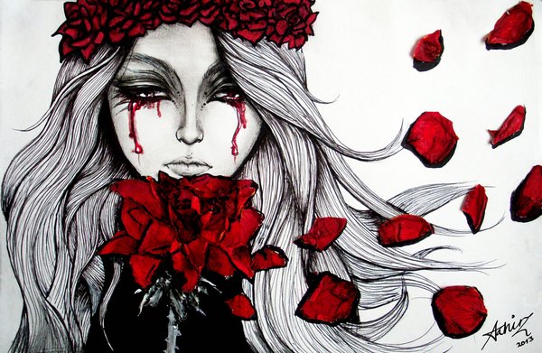 600x391 Wilted Flower - Wilted Rose Drawing