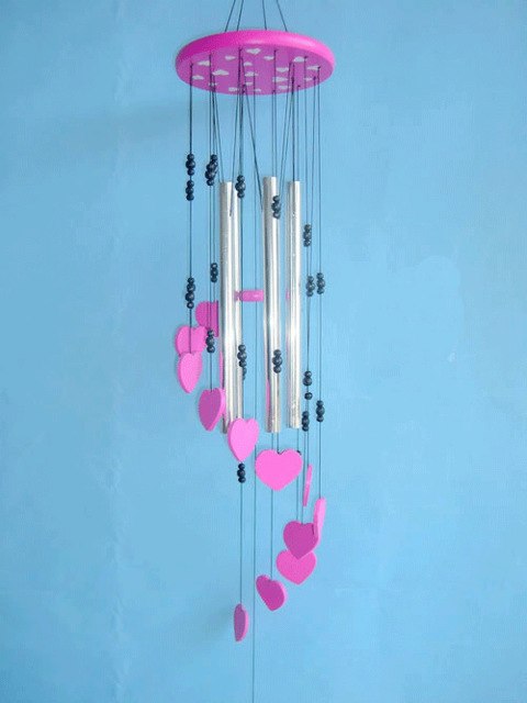 480x640 love wind chimes colored drawing wood logs of wood shaped metal - Wind Chime Drawing