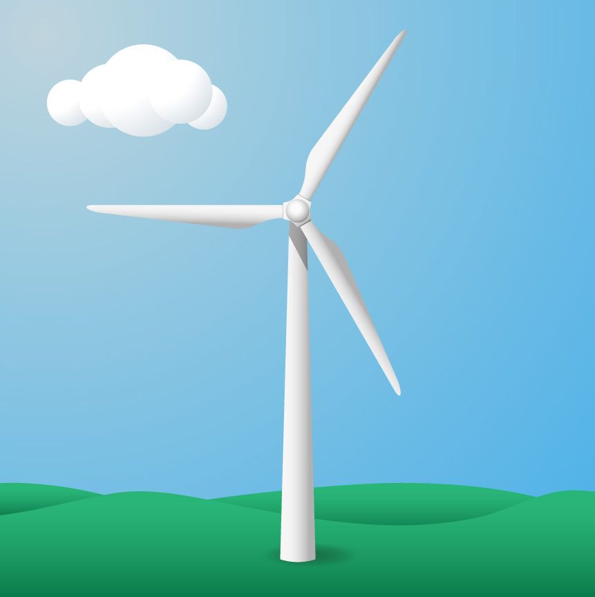 861x864 illustrator drawing tutorial create a wind turbine icon - Wind Energy Drawing