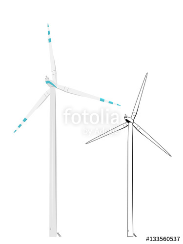 375x500 wind turbine renewable electricity production concept isolated - Wind Energy Drawing