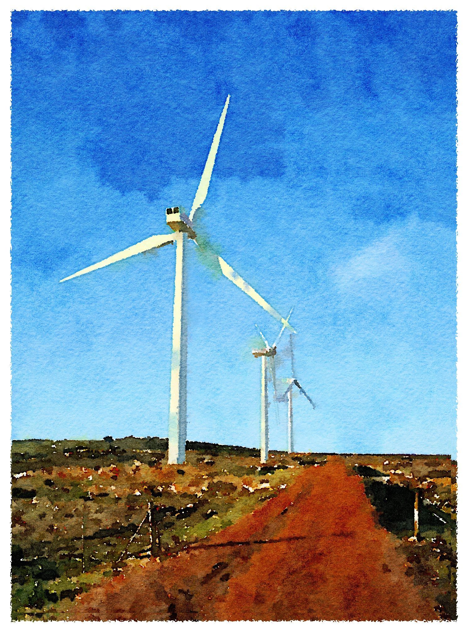 1474x2012 Digital Drawing In Photoshop Of A Wind Turbine In Darling South - Wind Power Drawing