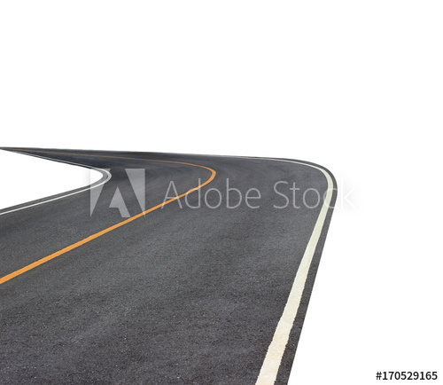 500x434 Black Asphalt Winding Road Transport Going To The Distance - Winding Path Drawing
