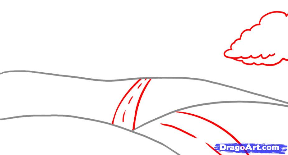 926x499 how to draw a landscape, step - Winding Road Drawing