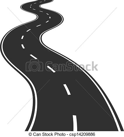 424x470 vector illustration of winding road - Winding Road Drawing