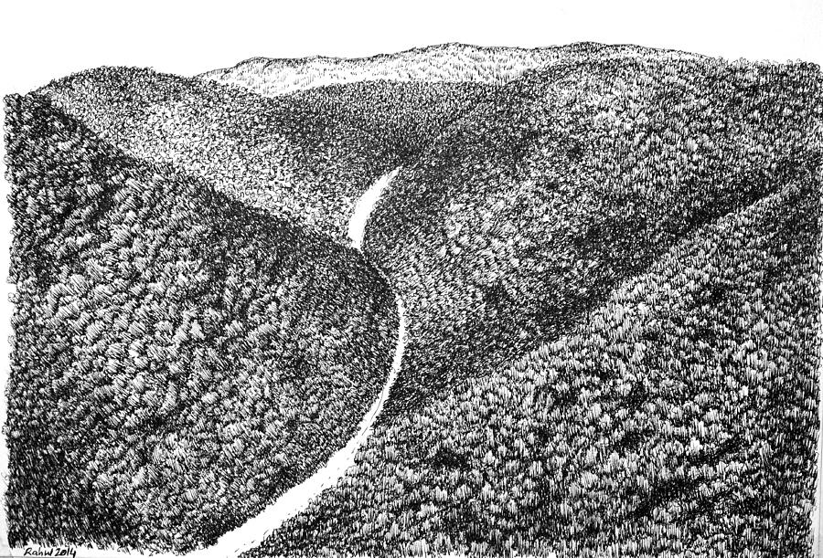 900x611 a long and winding road drawing - Winding Road Drawing