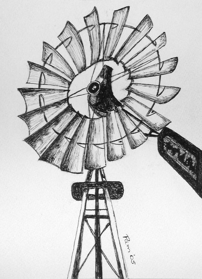 653x900 kansas windmill drawing - Windmill Drawing