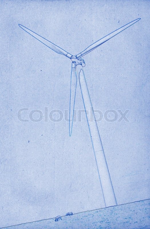 525x800 modern windmill drawing stock photo colourbox - Windmill Drawing
