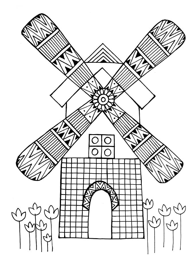 681x900 windmill drawing - Windmill Drawing