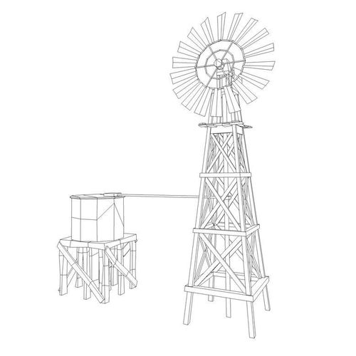 Windmill Line Drawing at PaintingValley.com | Explore collection of ...